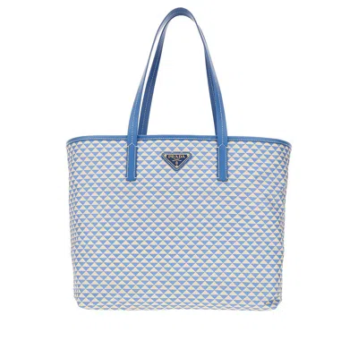 Prada Re-nylon Shopping Bag In Blue