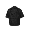 Prada Nylon Gabardine Short Sleeve Shirt In Black