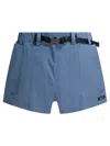 Prada Re-nylon Shorts With Belt In Blue