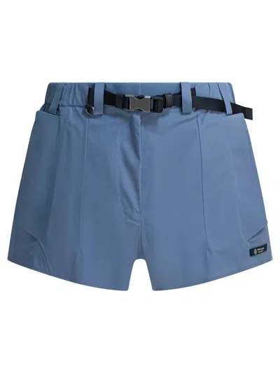 Prada Re-nylon Shorts With Belt In Blue