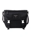Prada Re-nylon And Saffiano Leather Shoulder Bag In Black