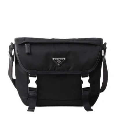 PRADA PRADA LOGO PLAQUE FOLDOVER TOP SHOULDER BAG