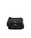 Prada Re-nylon Triangle Logo-plaque Shoulder Bag In Black