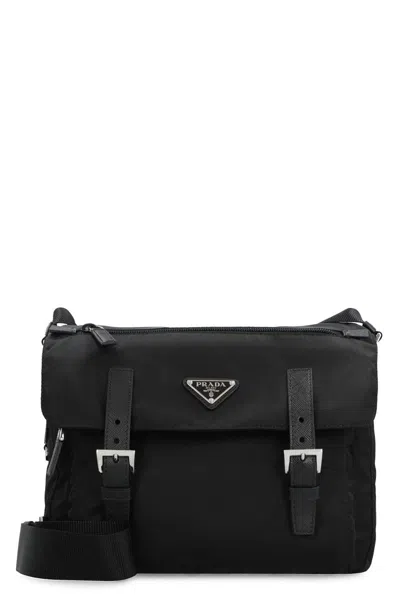 Prada Re-nylon Shoulder Bag In Black