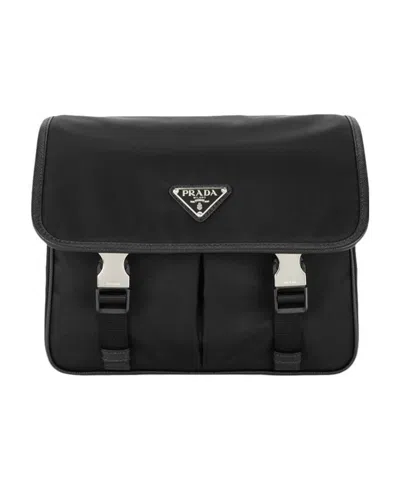 Prada Re-nylon Shoulder Bag In Black