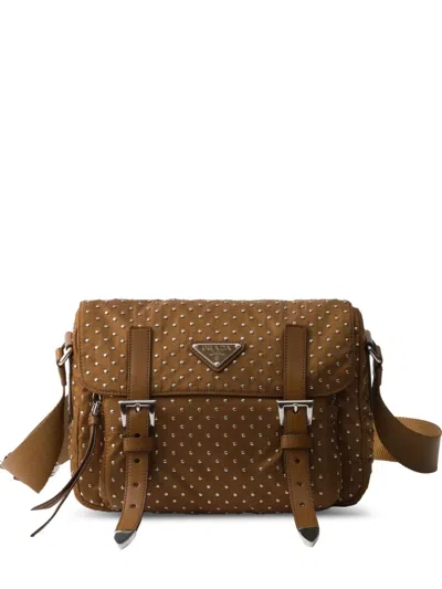 Prada Re-nylon Shoulder Bag In Braun