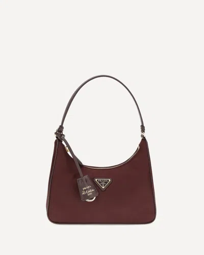 Prada Re-nylon Shoulder Bag In Burgundy