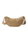 Prada Demi-lune Re-nylon Shoulder Bag In Camel Brown