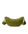 Prada Womens Green Re-nylon Brand-plaque Shoulder Bag In Ivy Green