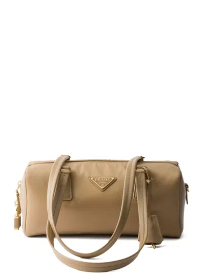 Prada Re-nylon Shoulder Bag In Neutrals