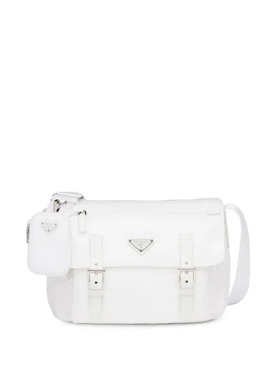 Prada Single Pocket Re-nylon Shoulder Messenger Bag In Gray