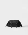 Prada Re-nylon Shoulder Bag With Studs In Schwarz
