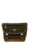 Prada Men Re-nylon And Leather Medium Shoulder Bag In Green