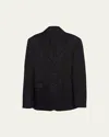 Prada Re-nylon Single-breasted Jacket With Mini Pouch In Nero