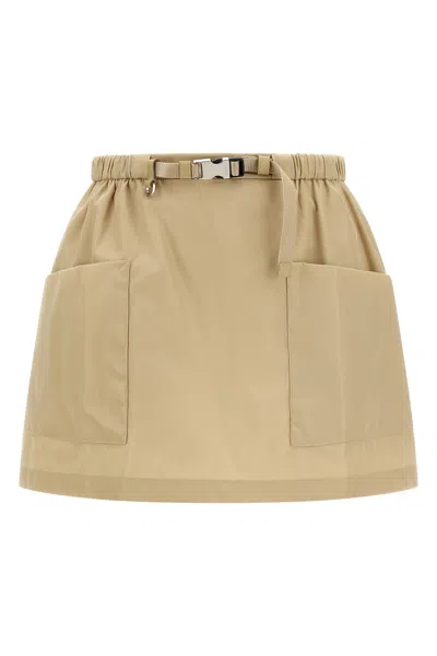 Prada Re-nylon Skirt In Neutral