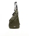 Prada Re-nylon Sling Backpack In Green