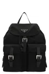 Prada Womens Black Logo-plaque Recycled-polyamide Backpack