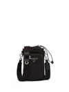 Prada Black Re-nylon Phone Case With Shoulder Strap In Black