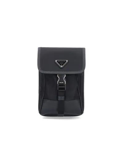 Prada Re-nylon Smartphone Case In Black
