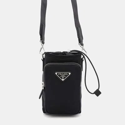 Pre-owned Prada Re-nylon Smartphone Case Black Nylon Leather