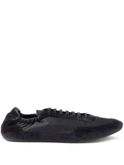 Prada Collapse Re-nylon And Suede Sneaker Men In Black