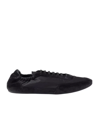 PRADA PRADA ROUND TOE LACE-UP SNEAKERS
