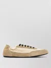 Prada Two-tone Re-nylon And Suede Collapse Sneakers In Neutral