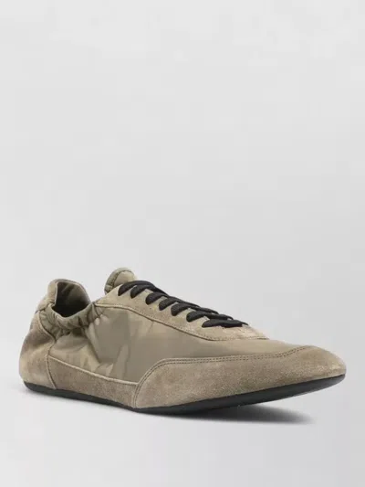 Prada Sneakers Collapse In Re-nylon And Suede Leather In Neutral