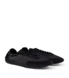 Prada Women Navy Blue Re-nylon And Suede Collapse Sneakers In Black
