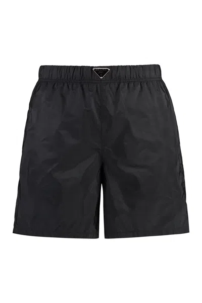 Prada Re-nylon Swim Shorts In Black