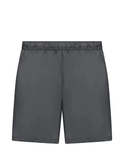 Prada Regenerated Nylon Swim Trunks Back Pocket In Gray