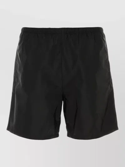 Prada Re Nylon Swimming Shorts Featuring Back Pocket In Black