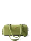 Prada Medium Re-nylon Handbag In Green