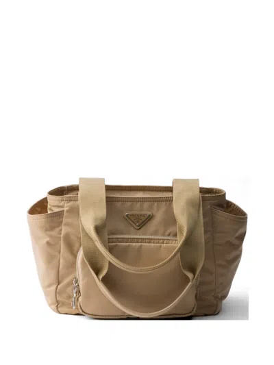Prada Re-nylon Tote Bag In Neutral