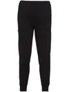 Prada Logo-patch Tapered-leg Track Pants In Black