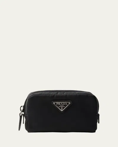 Prada Re-nylon Travel Pouch Bag In F0002 Nero
