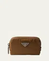 Prada Re-nylon Travel Pouch Bag In Brown