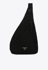 Prada Womens Black Re-nylon Recycled-nylon And Leather Backpack In Black
