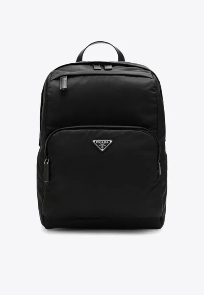 PRADA RE-NYLON TRIANGLE LOGO BACKPACK