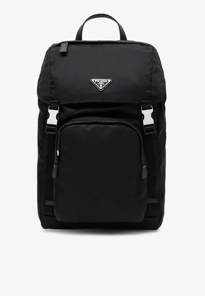 PRADA RE-NYLON TRIANGLE LOGO BACKPACK