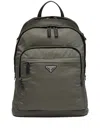 Prada Re-nylon Triangle Logo Backpack In Green
