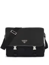 Prada Re-nylon Triangle-logo Crossbody Bag In Black
