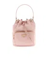 Prada Re-nylon Triangle-logo Drawstring Bucket Bag In Pink