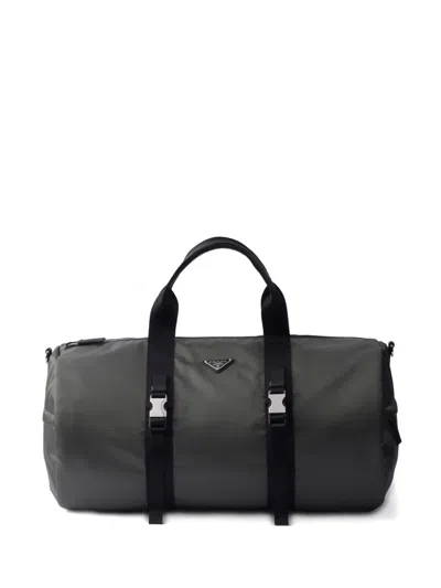 Prada Re-nylon Triangle-logo Duffle Bag In Blue