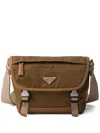 Prada Men's Re-nylon Messenger Bag In Brown