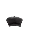 Prada Re-nylon Triangle Logo Newsboy Cap In Black
