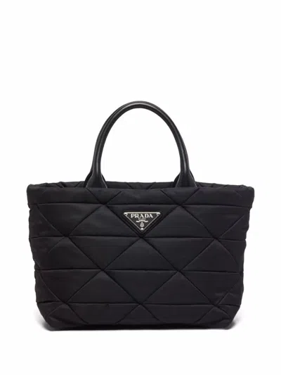 Prada Re-nylon Triangle-logo Plaque Padded Tote Bag