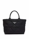 Prada Re-nylon Triangle-logo Plaque Padded Tote Bag