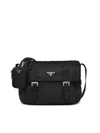 Prada Re-nylon Triangle Logo-plaque Shoulder Bag In Camel Brown