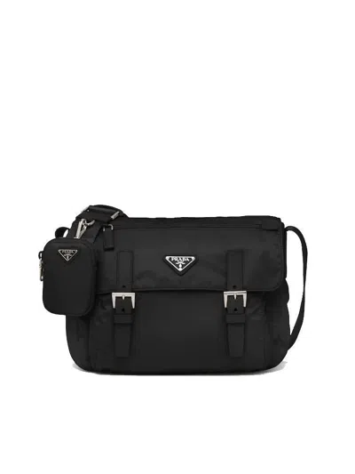 PRADA PRADA RE-NYLON TRIANGLE LOGO-PLAQUE SHOULDER BAG